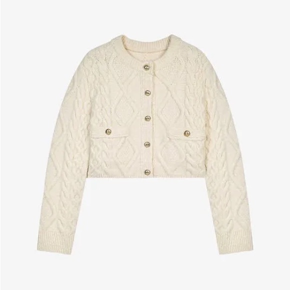 🆕 Maje Moxy Cable-Knit Button Down Cardigan - Picture 3 of 5